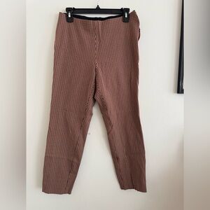 WMNS Plaid Chino Pants Elastic Waistband Side Zipper